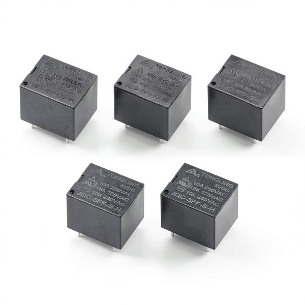 uxcell 5 Pcs JQC-3FF-S-H DC 5V Coil SPST 4 Pin PCB Electromagnetic Power Relay-0